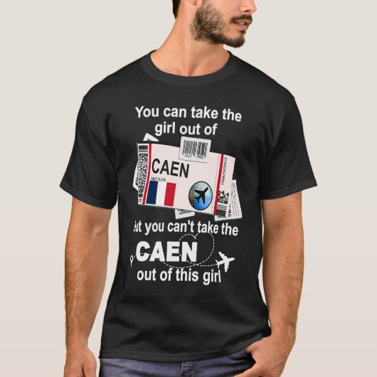 Caen Boarding Pass Caen Girl Caen Tシャツ (正面)