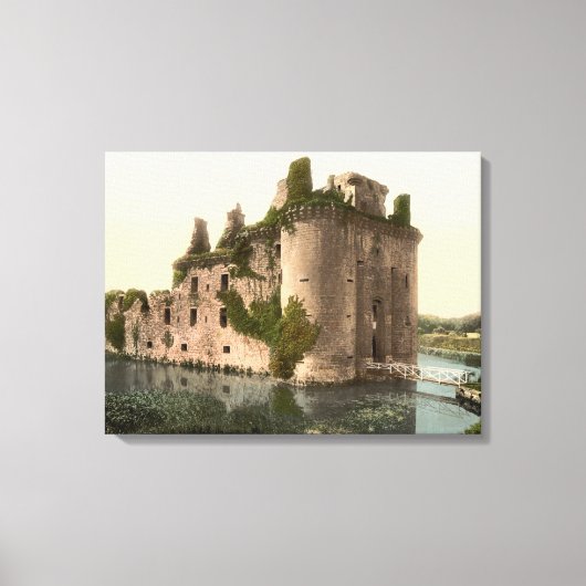 Caerlaverock Castle, Dumfries, Scotland 包まれた Ca キャンバスプリント (正面)