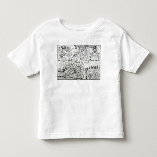 Caernarvon 1616年の地図 トドラーTシャツ (正面)