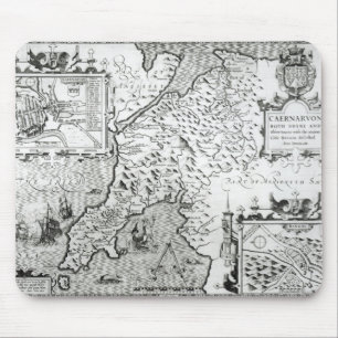 Caernarvon 1616年の地図 マウスパッド