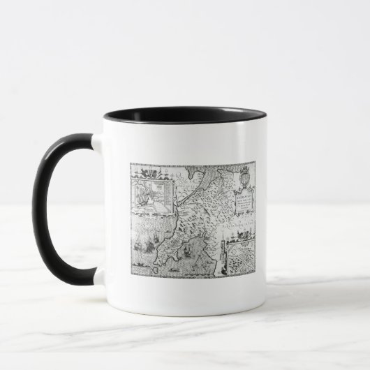Caernarvon 1616年の地図 マグカップ (左)