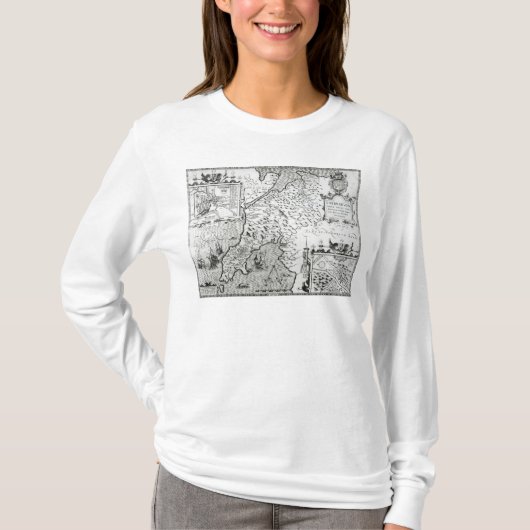 Caernarvon 1616年の地図 tシャツ (正面)