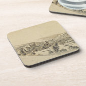 Caerphillyの城(ペン、インクおよび紙の洗浄) コースター (左側)
