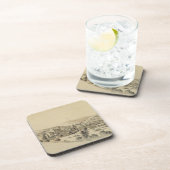 Caerphillyの城(ペン、インクおよび紙の洗浄) コースター (右側)