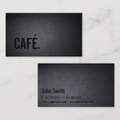 CAFÉのカフェのエレガントで暗くはっきりしたな文字のモダン 名刺 (正面/裏面)