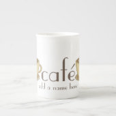 Caféのパーソナライズなカスタム ボーンチャイナマグカップ (正面)