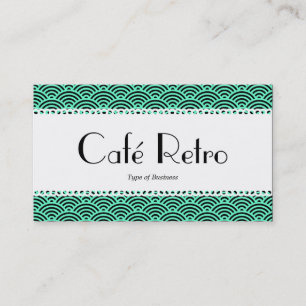 Caféのレトロの(スカラップで仕上がる) -魚スケールパターン 名刺