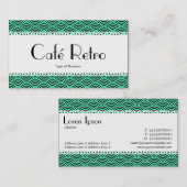 Caféのレトロの(スカラップで仕上がる) -魚スケールパターン 名刺 (正面/裏面)