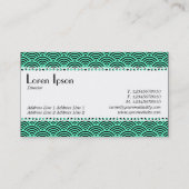 Caféのレトロの(スカラップで仕上がる) -魚スケールパターン 名刺 (裏面)