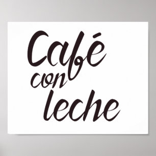 Caféの詐欺のLecheのスペインのなコーヒー単語の芸術 ポスター