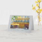 "CAFE AT NIGHT IN ARLES FRANCE" Greeting Card カード (黄色い花)