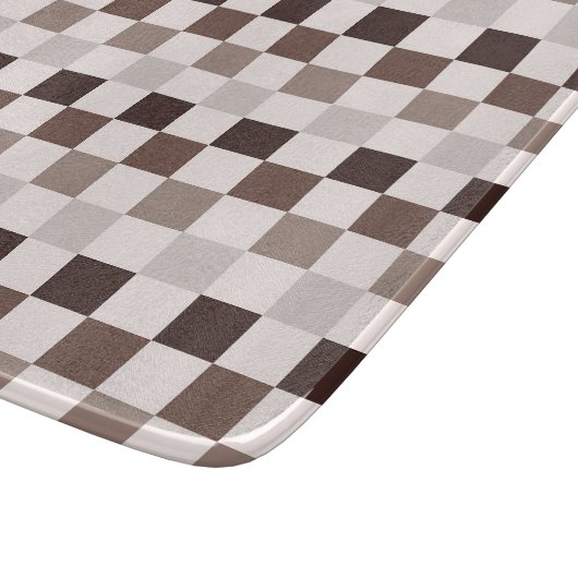 Cafe Au Lait checkerboard pattern カッティングボード (角)