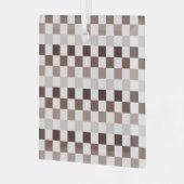 Cafe Au Lait checkerboard pattern ガラスオーナメント (正面左)