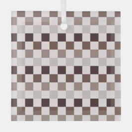 Cafe Au Lait checkerboard pattern ガラスオーナメント