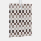 Cafe Au Lait checkerboard pattern ガラスオーナメント (正面右)
