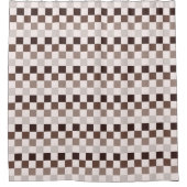 Cafe Au Lait checkerboard pattern シャワーカーテン (正面)