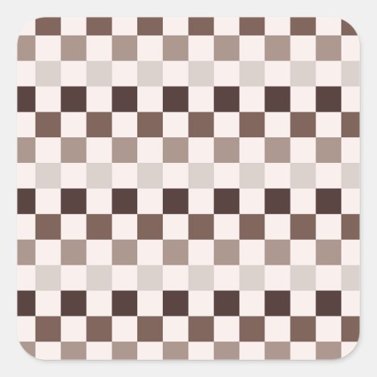 Cafe Au Lait checkerboard pattern スクエアシール (正面)