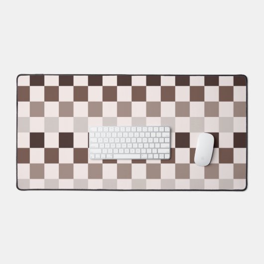 Cafe Au Lait checkerboard pattern デスクマット (キーボード&マウス)