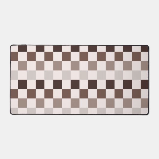 Cafe Au Lait checkerboard pattern デスクマット (正面)