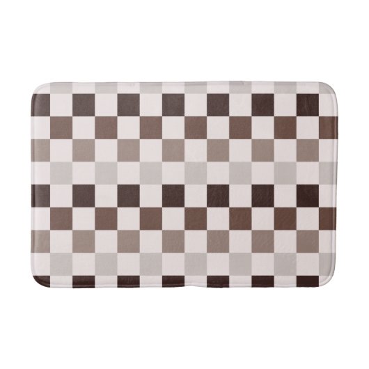 Cafe Au Lait checkerboard pattern バスマット (正面)