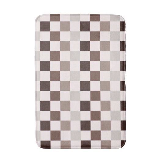 Cafe Au Lait checkerboard pattern バスマット (正面縦)
