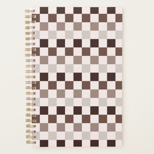 Cafe Au Lait checkerboard pattern プランナー手帳 (正面)