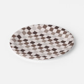 Cafe Au Lait checkerboard pattern ペーパープレート (アングル)