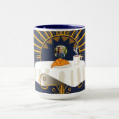 Café au Lait Deco Parisian Bistro Personalized マグカップ (中央)