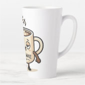 Café Awake Cute Sleepy Coffee Mascot Illustration カフェラテマグ (右)