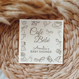 Cafe Bebeの愛らしいリボンのベビーシャワー  スタンダードカクテルナプキン