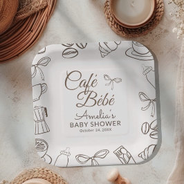 Cafe Bebe お茶目なりぼんベビーシャワー ペーパープレート