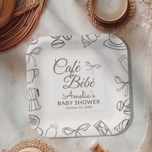 Cafe Bebe お茶目なりぼんベビーシャワー ペーパープレート