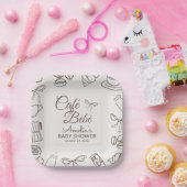 Cafe Bebe お茶目なりぼんベビーシャワー ペーパープレート (パーティー)
