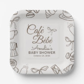 Cafe Bebe お茶目なりぼんベビーシャワー ペーパープレート (正面)