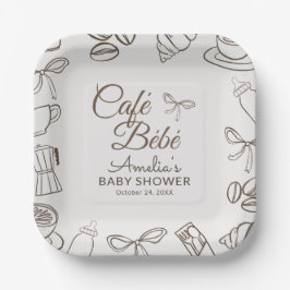 Cafe Bebe お茶目なりぼんベビーシャワー ペーパープレート