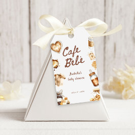 Cafe Bebe Baby Is Brewing Coffee Brown Baby Shower ギフトタグ
