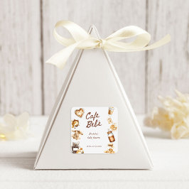 Cafe Bebe Baby Is Brewing Coffee Brown Baby Shower スクエアシール