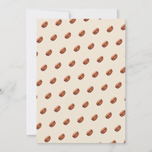 Cafe Bebe Baby Is Brewing Coffee Brown Baby Shower 招待状 (裏面)