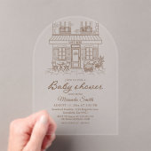 Cafe Bebe Baby Shower  アクリル招待状 (インサイチュ (ポータブル))