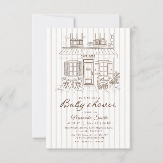 Cafe Bebe Baby Shower 招待状 (正面)