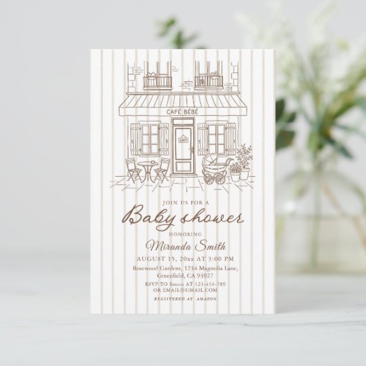 Cafe Bebe Baby Shower 招待状 (スタンド正面)