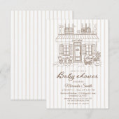 Cafe Bebe Baby Shower 招待状 (正面/裏面)