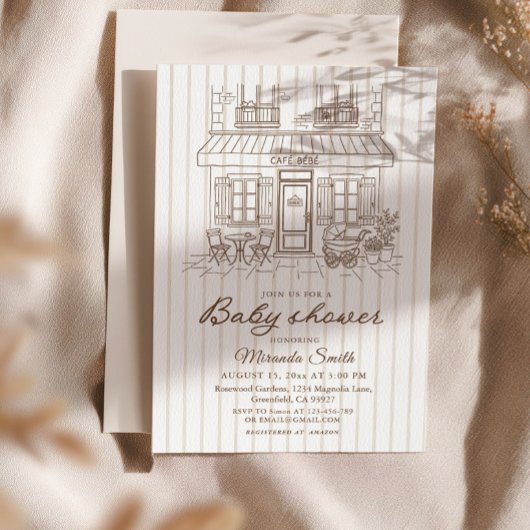 Cafe Bebe Baby Shower  招待状