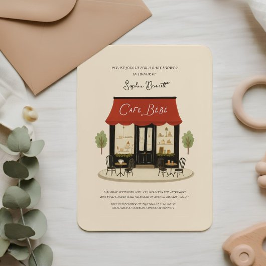Cafe Bébé Baby Shower  招待状