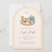 Café Bébé Baby Shower Coffee Theme 招待状 (正面)