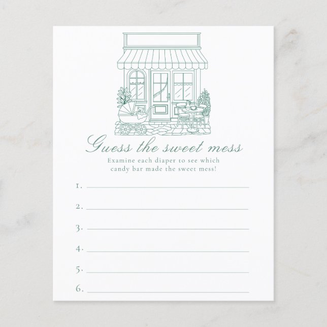 Cafe Bebe Baby shower Guess the sweet mess game (正面)