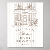 Cafe Bébé Baby Shower  Welcome ポスター (正面)