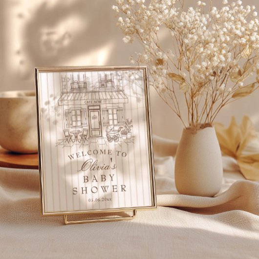 Cafe Bébé Baby Shower  Welcome ポスター