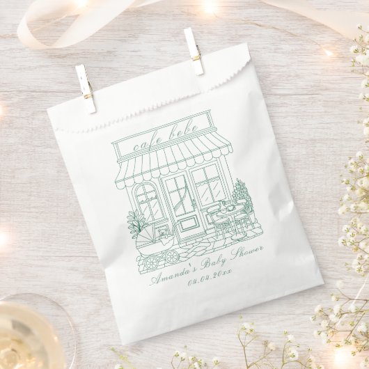 Cafe Bebe Bonjour Baby Shower フェイバーバッグ (クリップ留めされた状態)