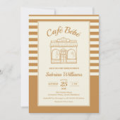 CAFÉ BÉBÉ COFFEE ベビーシャワー招待状 招待状 (正面)